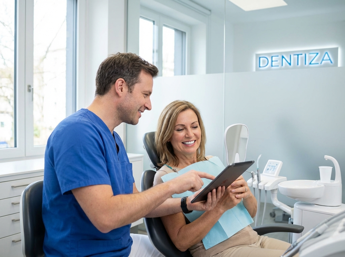 Modern dental practice team collaborating on patient care