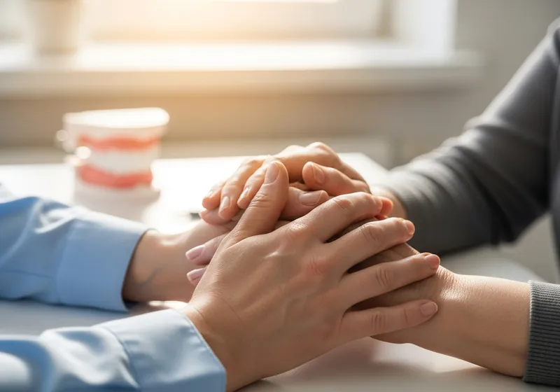 Empathy-led dental consultation with prepared patient